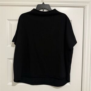 Women's Black Short Sleeve Boxy Sweatshirt